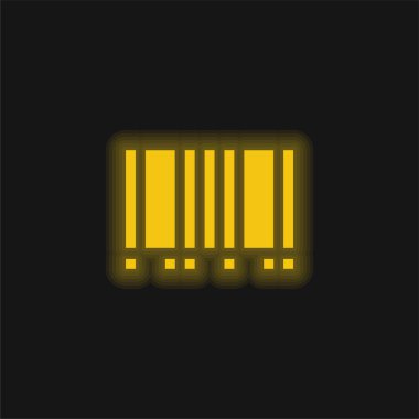Barkod sarı parlayan neon simgesi