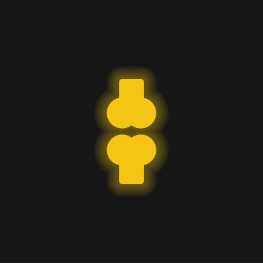 Kemik sarısı parlak neon simgesi