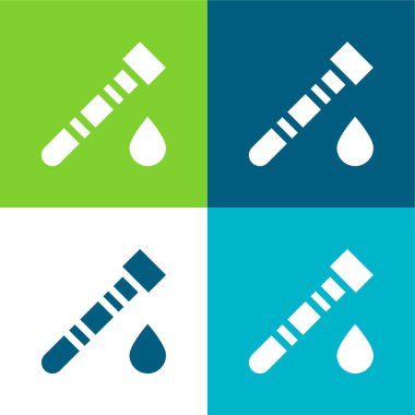 Kan Testi Düz 4 Renk en düşük simge kümesi