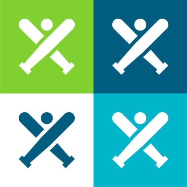 Yarasalar Düz 4 renk minimal simge kümesi