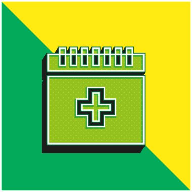 Kan Yeşili ve Sarı Modern 3D vektör simgesi logosu