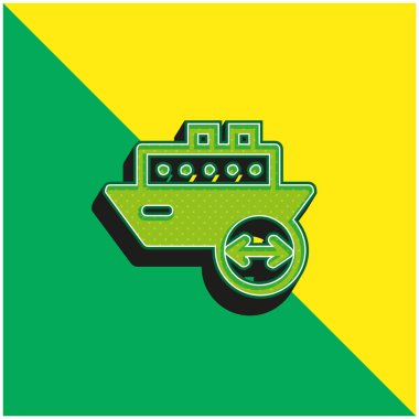 Tekne Uzunluğu Yeşil ve Sarı 3D vektör simgesi