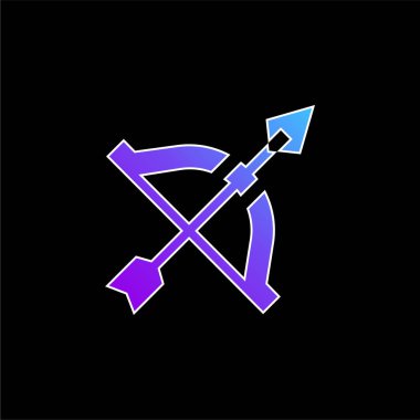 Yay ve Ok mavi eğimli vektör simgesi