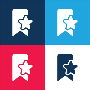 Yer imi mavi ve kırmızı dört renk en az simge kümesi