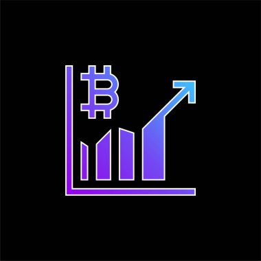 Bitcoin mavi gradyan vektör simgesi