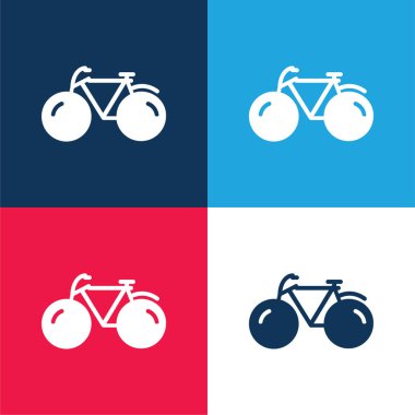 Bisiklet mavi ve kırmızı dört renk en az simge kümesi