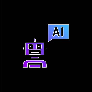 Robot mavi gradyan vektör simgesi