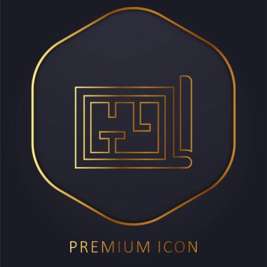 Mimari altın çizgi prim logosu veya simgesi