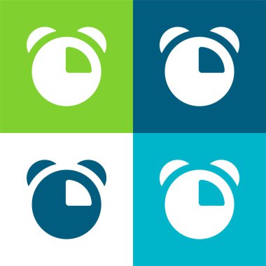 Alarm Saati Düz 4 renk en küçük simge seti