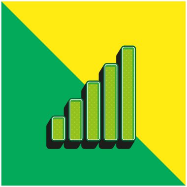 Çubuk Grafik Yeşil ve Sarı 3D vektör simgesi logosu