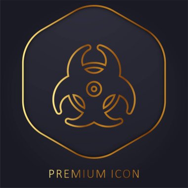 Biohazard golden line premium logo or icon clipart