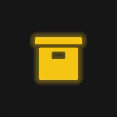 Arşiv sarı parlak neon simgesi