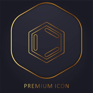 Benzene golden line premium logo or icon clipart