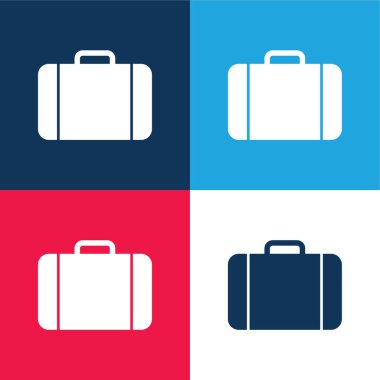 Black Baggage Tool blue and red four color minimal icon set clipart