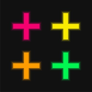 Parlayan dört neon vektör simgesi ekle