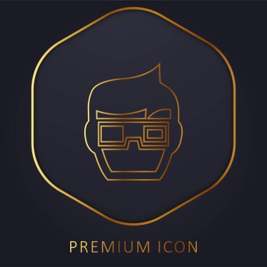 3D Gözlüklü Çocuk Sinema Altın Hat Premium logosu veya ikonunda