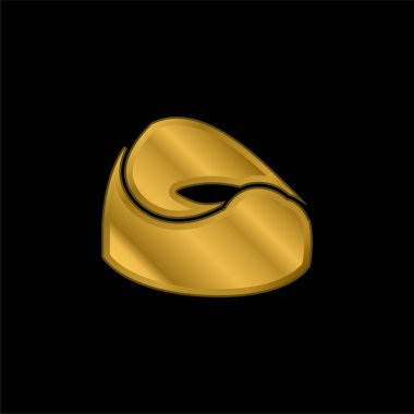 Bebek Potty altın kaplama metalik simge veya logo vektörü