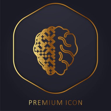 Beyin altın çizgisi prim logosu veya simgesi