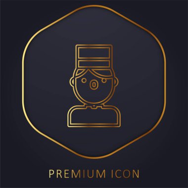 Bellboy golden line premium logo or icon clipart