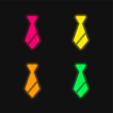 Aksesuar dört renk parlayan neon vektör simgesi