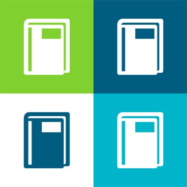 Defter Etiket Düz 4 renk simgesi setiyle Kapalı