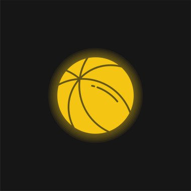 Top sarı parlak neon simgesi