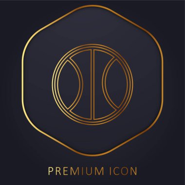Basketbol topu altın çizgi premium logosu veya simgesi