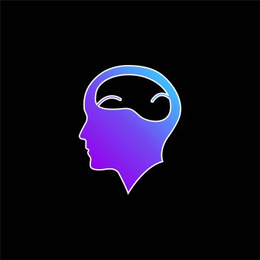 Beyni mavi gradyan vektör simgesi olan Kel Adam Kafası