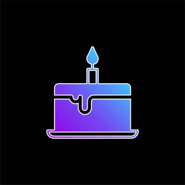 Doğum günü pastası mavi gradyan vektör simgesi