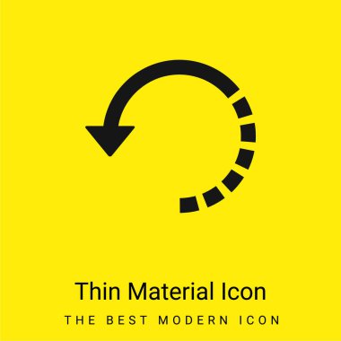 Arrow Circle With Half Broken Line minimal bright yellow material icon clipart