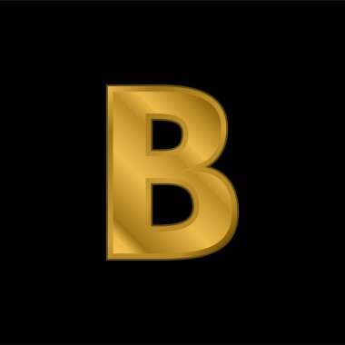 Kalın altın kaplama metalik simge veya logo vektörü