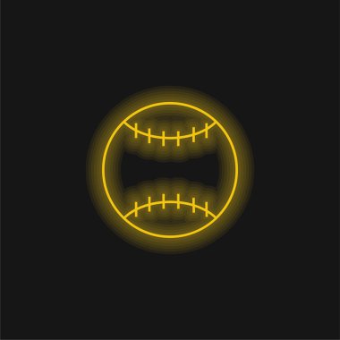 Amerikan futbolu topu sarı parlak neon ikonu