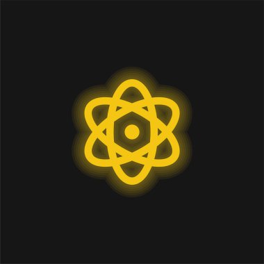 Atomik sarı parlak neon simgesi