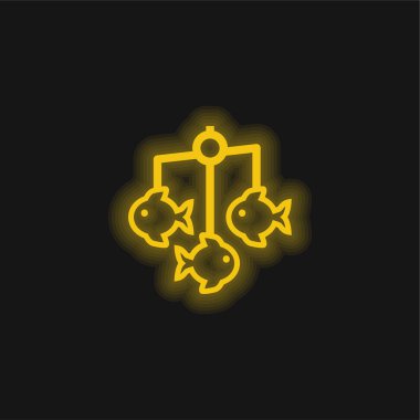 Bebek Beşiği Mobil sarı parlak neon simgesi