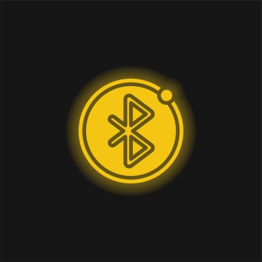 Bluetooth sarı parlak neon simgesi