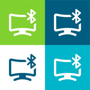 Bluetooth Düz 4 renk en küçük simge kümesi