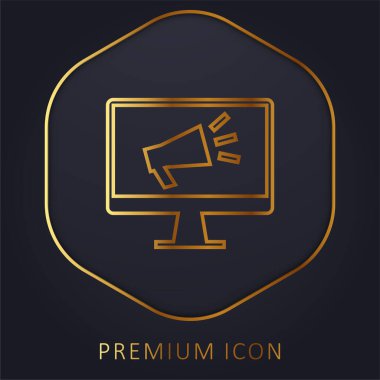 Altın çizgi prim logosu veya simgesi reklamı