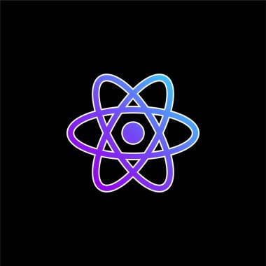Atom mavi gradyan vektör simgesi