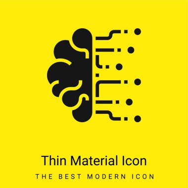 Brain minimal bright yellow material icon clipart