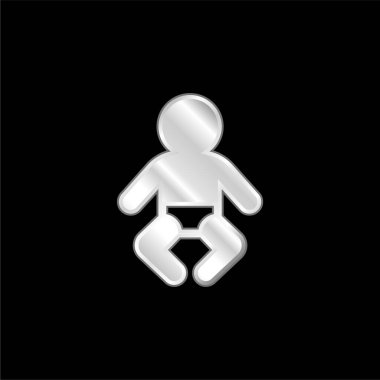 Bebek gümüş kaplama metalik simge