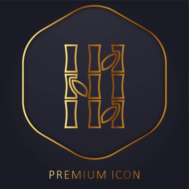 Bambu altın çizgi prim logosu veya simgesi