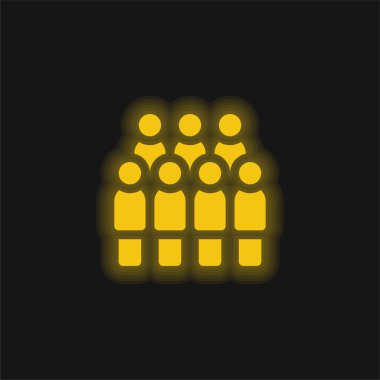 Seyirci sarı parlak neon simgesi