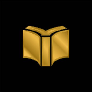 Siyah Kapak Kitabı Geri Görünüm Altın kaplama metalik simge veya logo vektörü