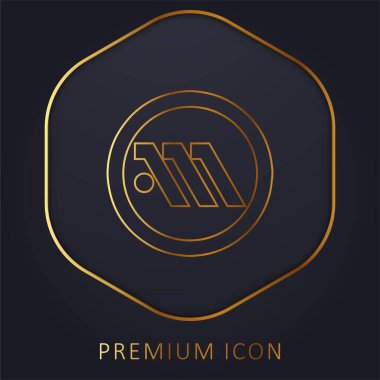 Athens Metro Logo Symbol golden line premium logo or icon clipart