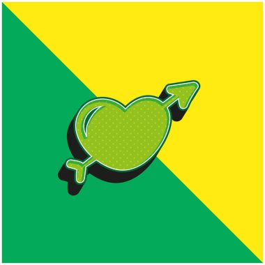 Ok Yeşil ve Sarı modern 3d vektör simgesi logosu