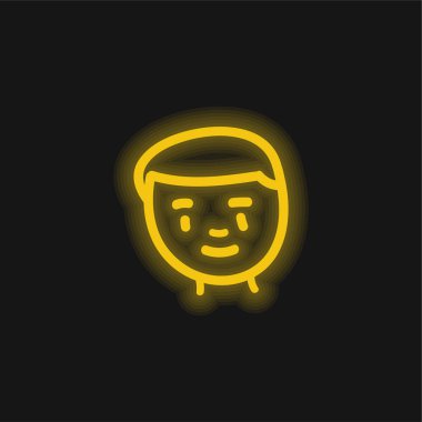 Çocuk Eli Çekilmiş Surat Sarı Parlak Neon simgesi