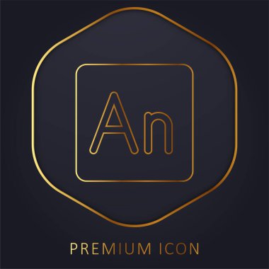 Animate golden line premium logo or icon clipart
