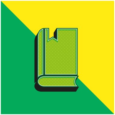 Kitap Yeşil ve Sarı Modern 3D vektör simgesi logosu