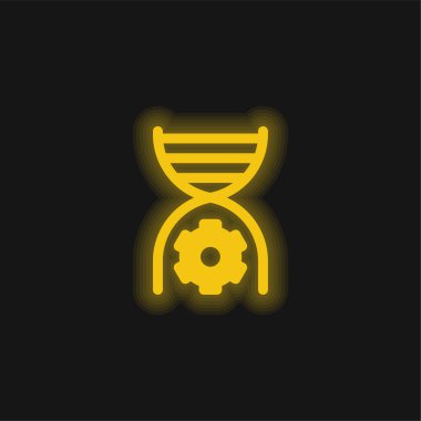 Biyomühendislik sarı parlak neon simgesi