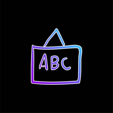 ABC üzerinde Whiteboard mavi gradyan vektör simgesi